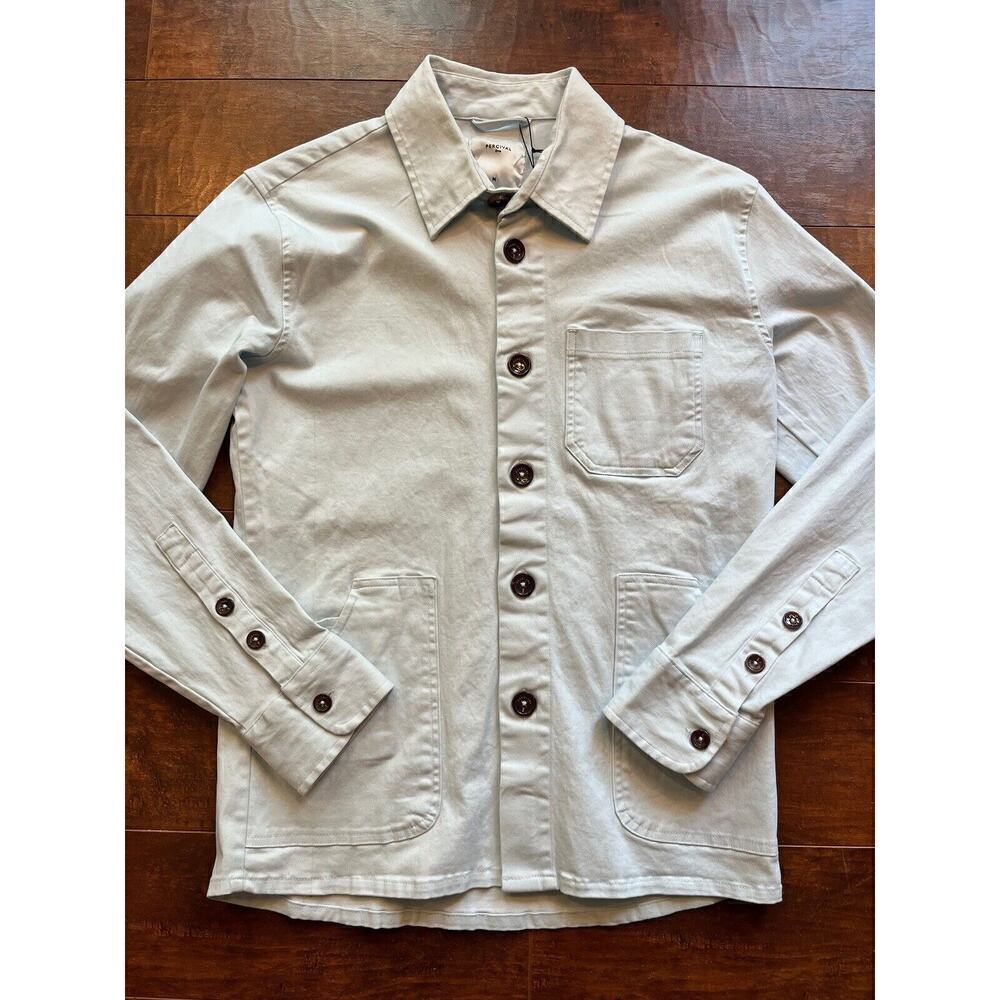 Percival Chore Jacket Overshirt Light Blue Sky Sz M New READ BELOW Workwear